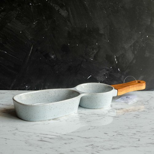 Pastel Blue Split Platter 2-Sides 14" 2