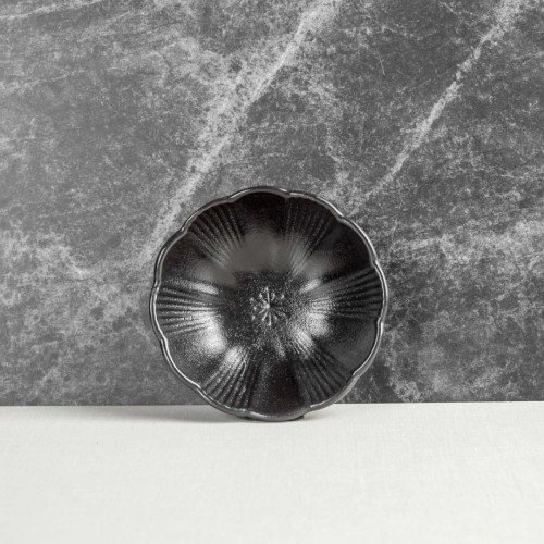 Ikebana Black Sauce Dish 8.5cm