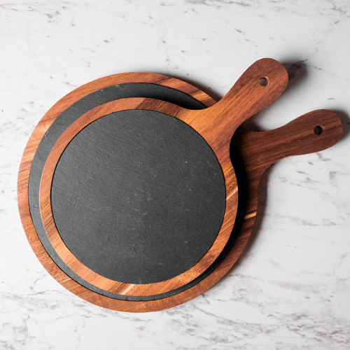 Stone and Wood Combination Platter Round 10" 5