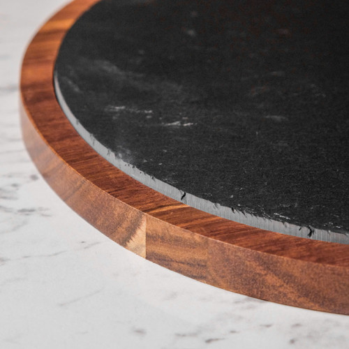 Stone and Wood Combination Platter Round 10" 6