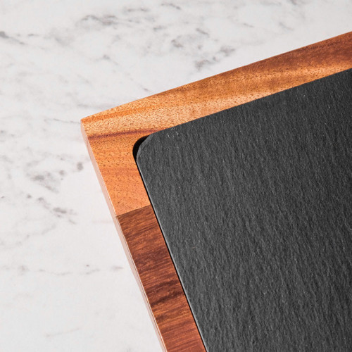 Stone and Wood Combination Long Tray 28 x 19cm 4